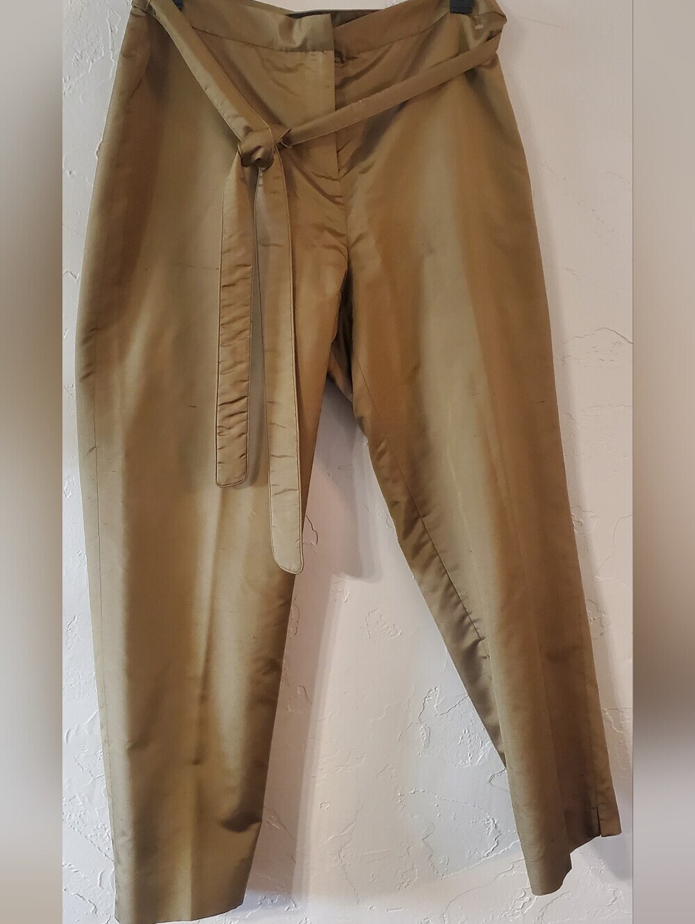 Liz Claiborne Tabitha Silk Olive Green Belted Chinos